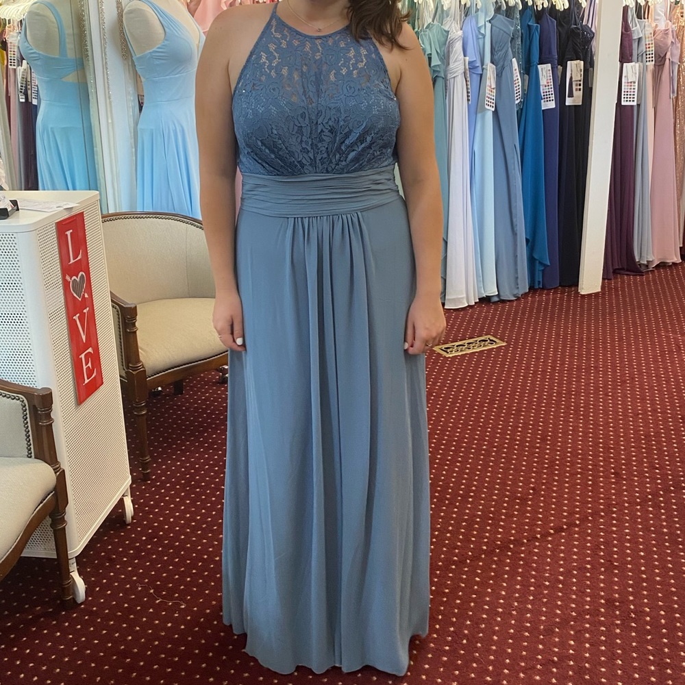 Bill Levkoff Slate Bridesmaid Dress